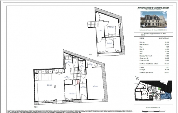 Appartement  de standing T3 duplex avec garage