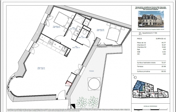 Appartement  de standing T3 avec terrasse